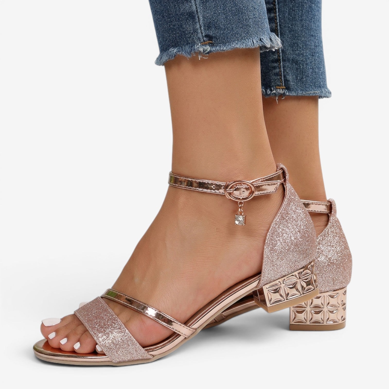 Sandalias de Piel Sintética para Mujer
