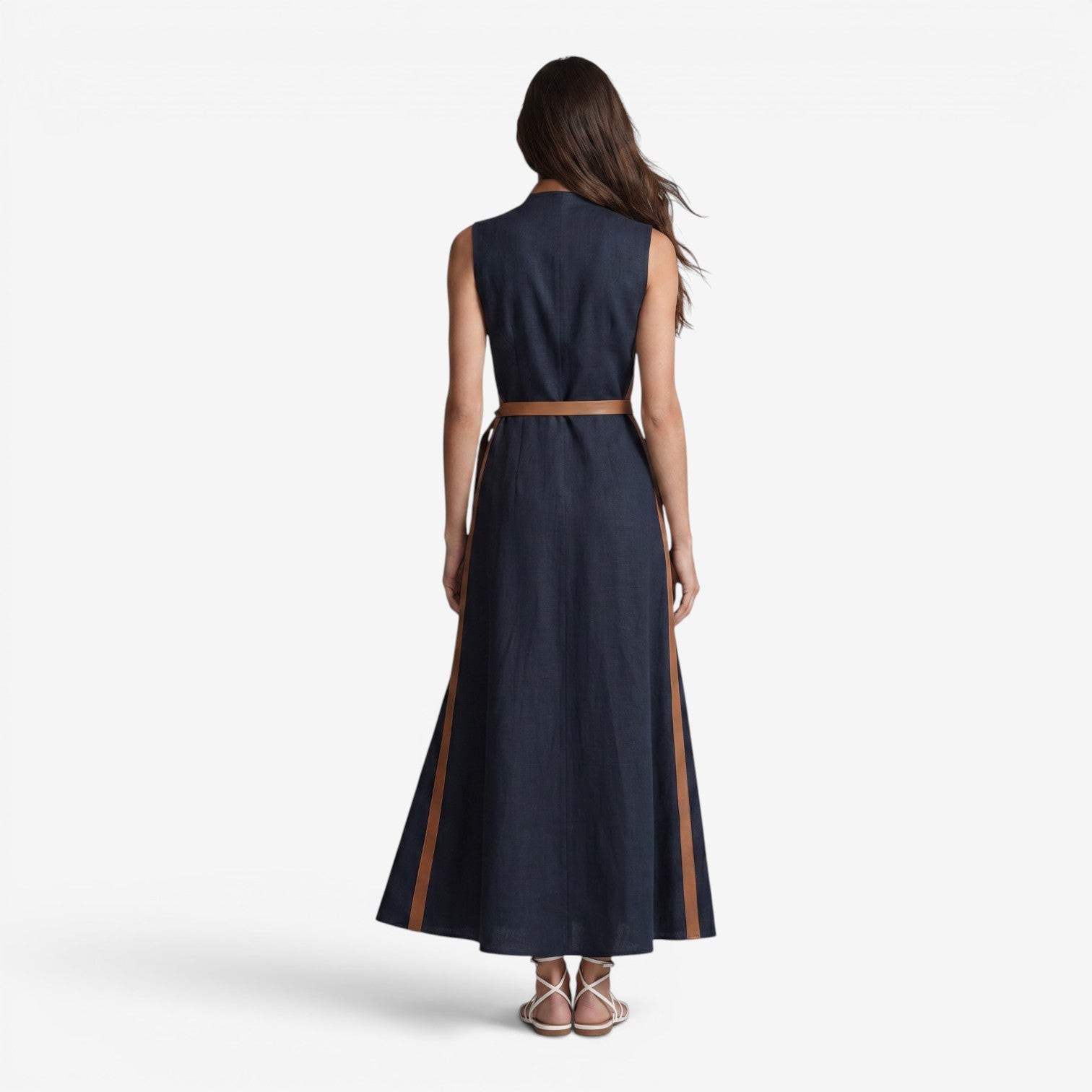 Vestido Maxi Color Block para Mujer