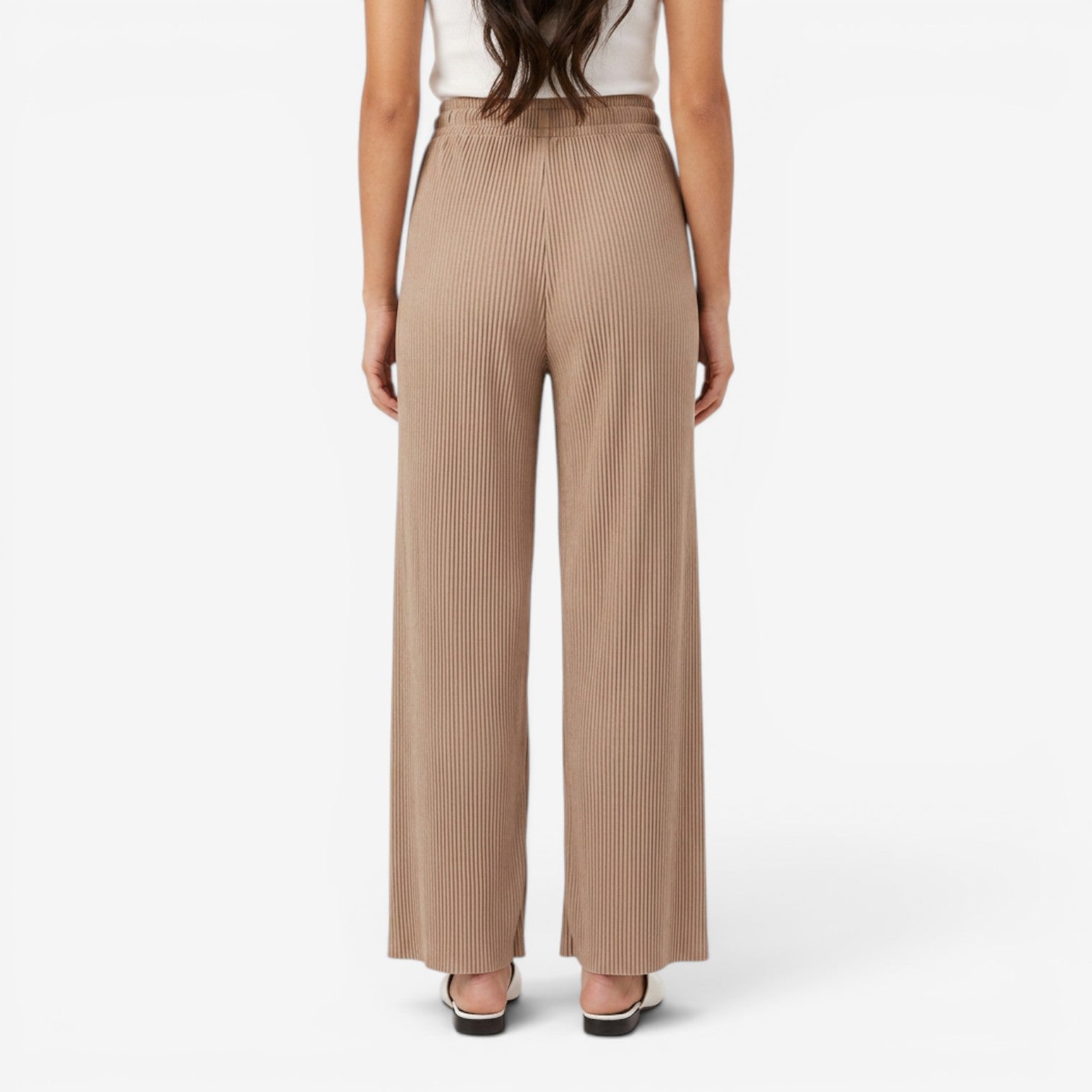 Pantalón Plisado de Pierna Ancha