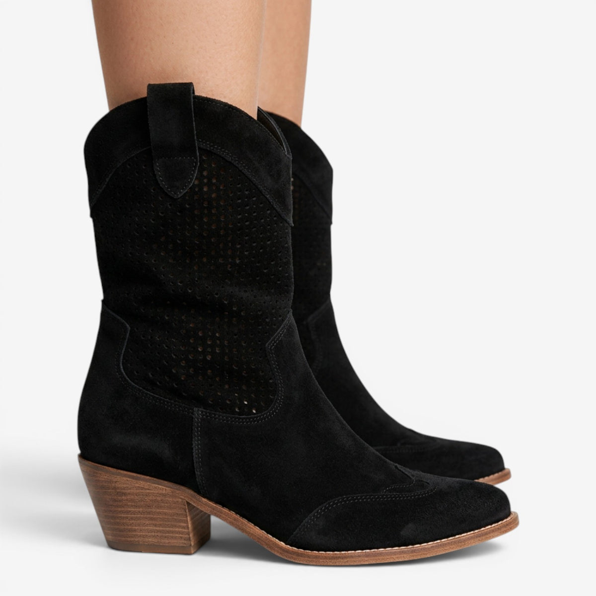 Botines de Ante con Tacón Medio