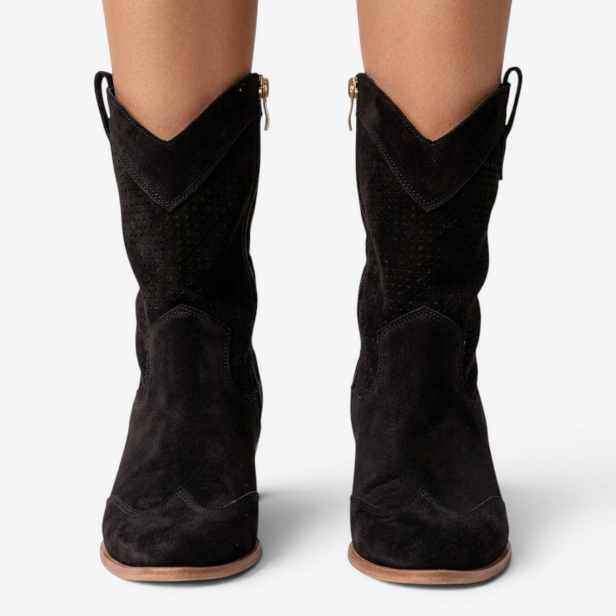Botines de Ante con Tacón Medio
