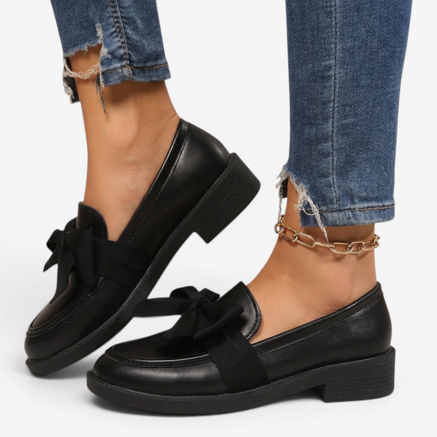 Mocasines con Lazo y Plataforma para Mujer