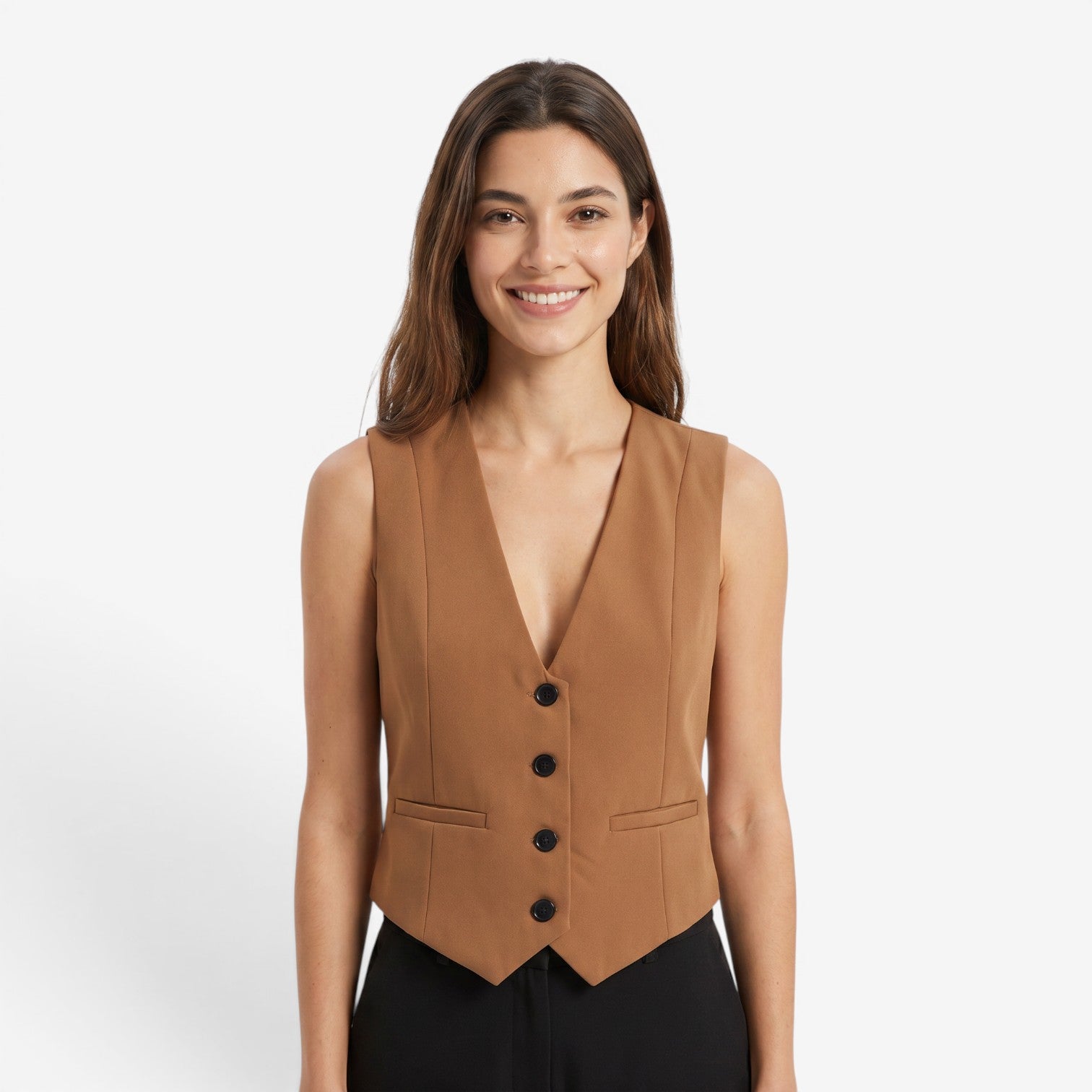 Chaleco Holgado con Botones para Mujer