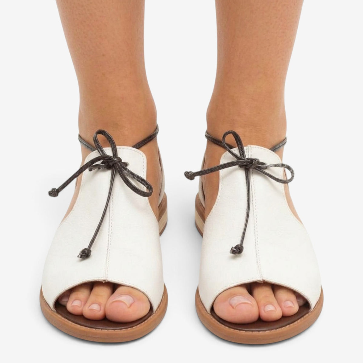 Sandalias Abiertas con Cordones para Mujer