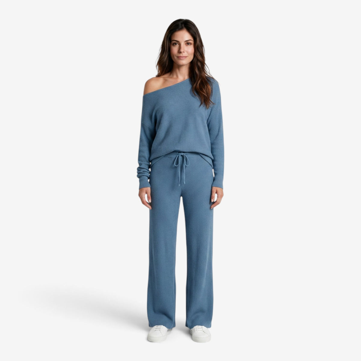 Conjunto de Punto con Hombro Descubierto para Mujer