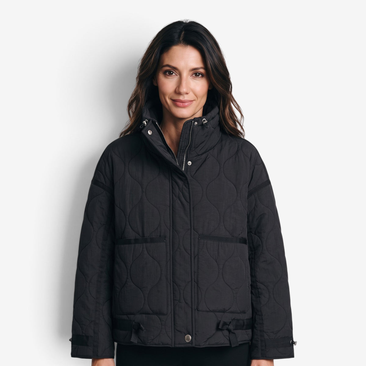 Chaqueta Acolchada con Cuello Alto para Mujer