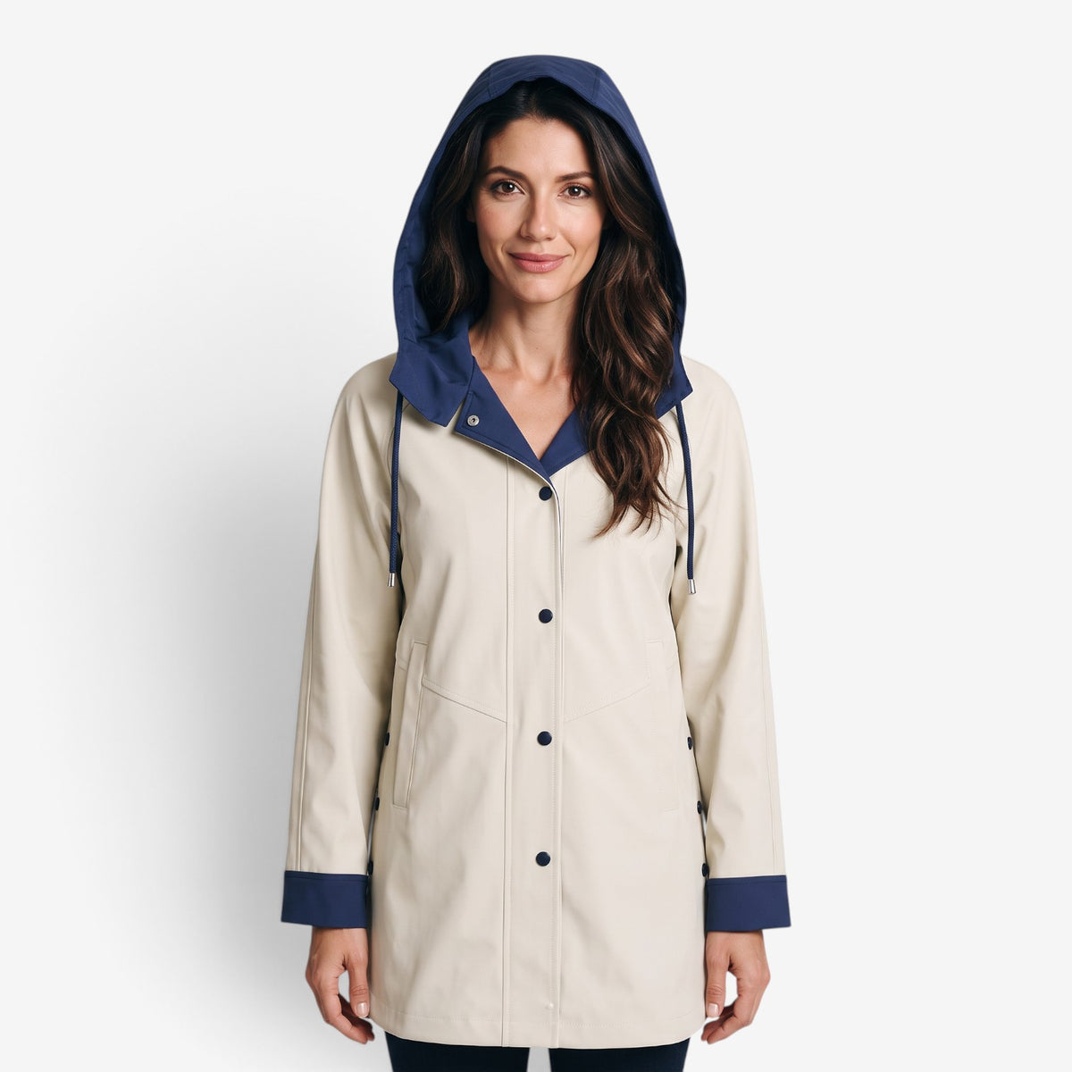 Gabardina Larga con Capucha para Mujer