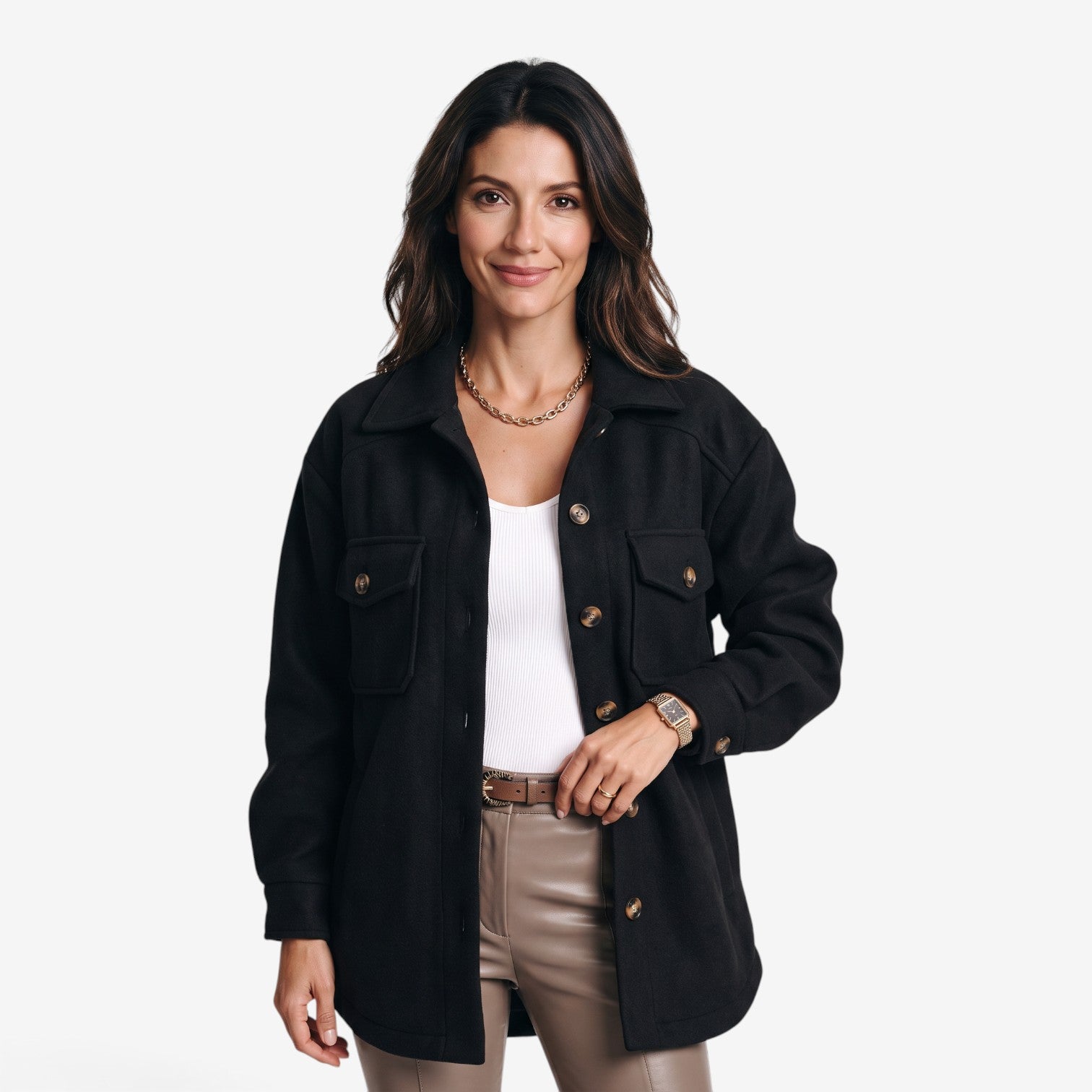 Chaqueta Casual con Botones para Mujer
