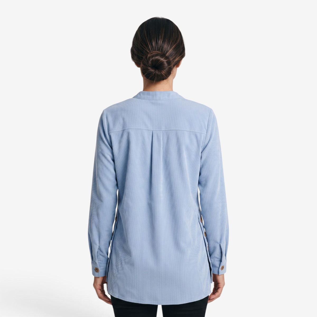 Blusa con Cuello Mao y Botones para Muje