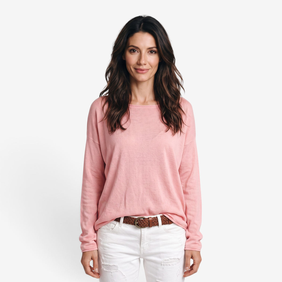 Jersey Ligero de Cuello Amplio para Mujer