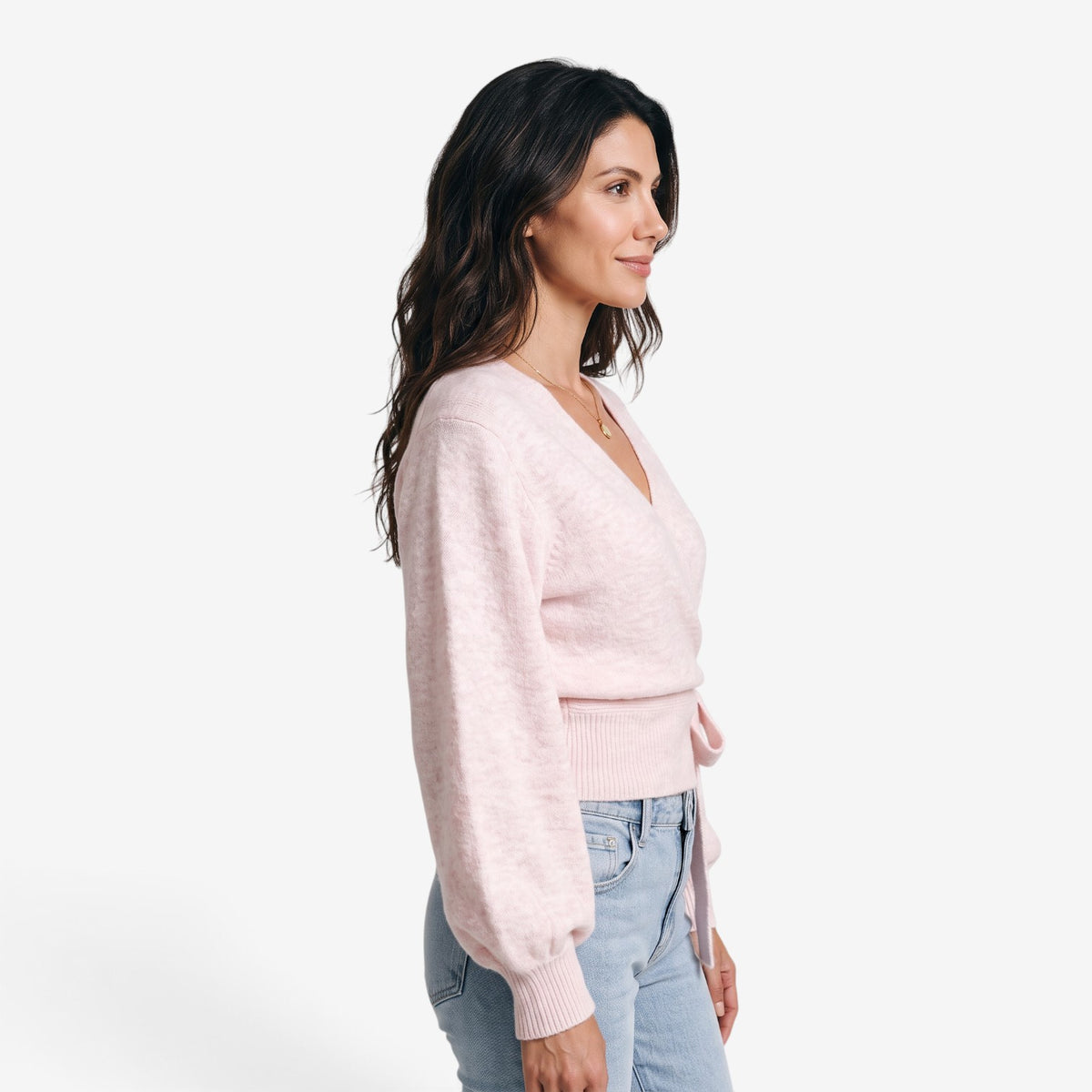 Jersey Cruzado de Punto con Lazo para Mujer