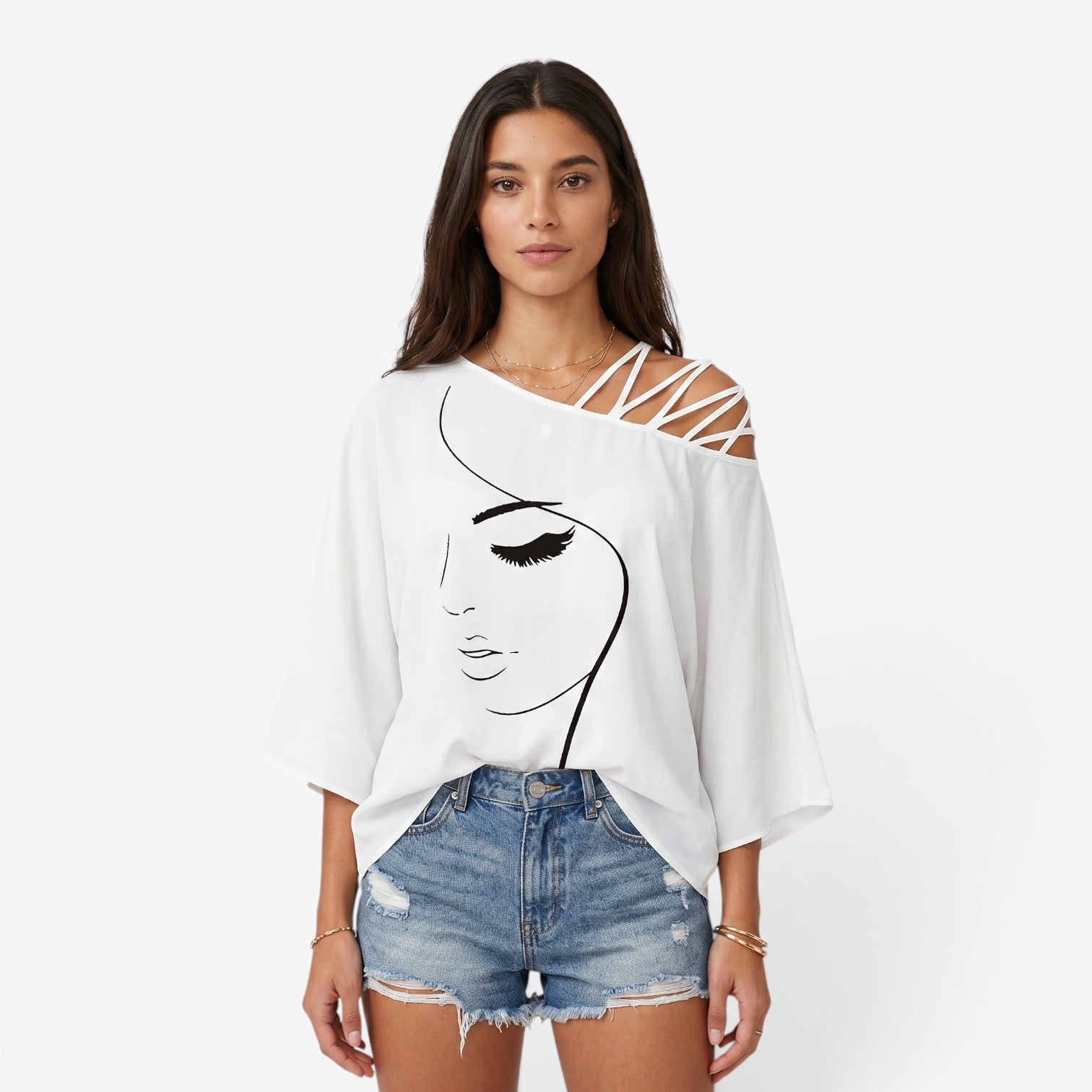 Blusa Casual con Detalles de Costura