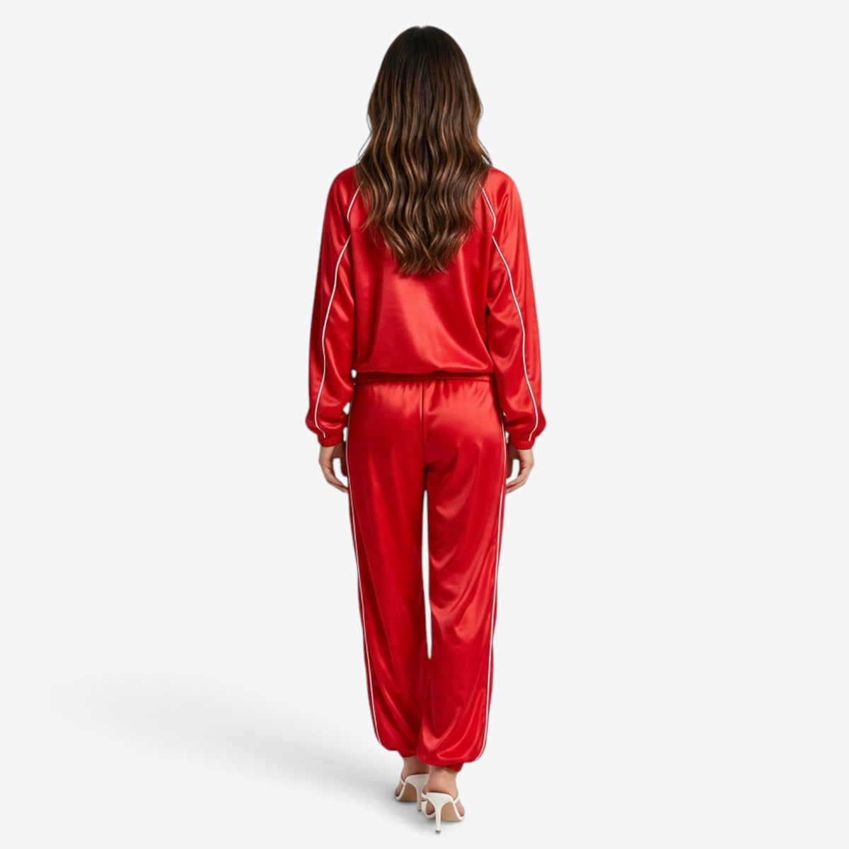 Conjunto Deportivo Satinado con Ribetes para Mujer