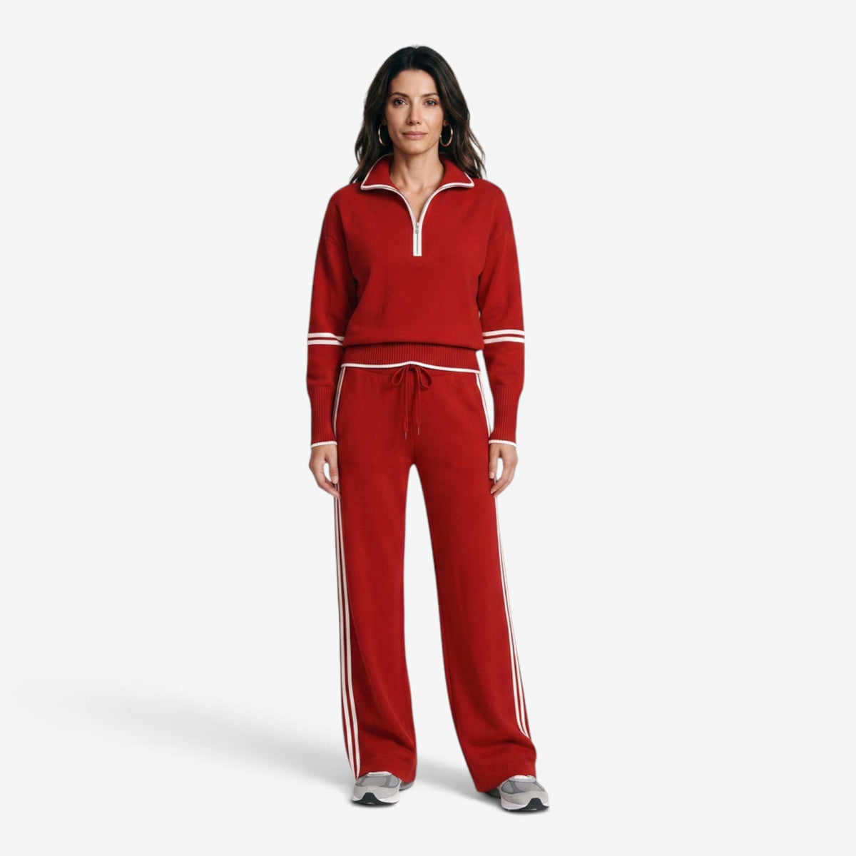 Conjunto Casual con Media Cremallera para Mujer