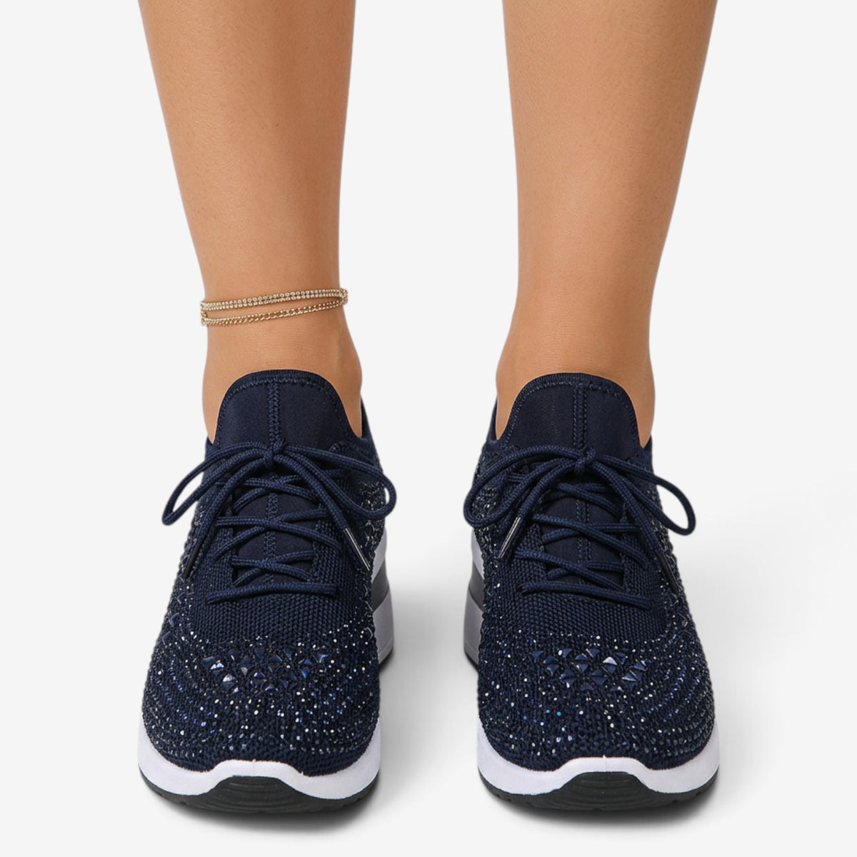 Zapatillas de Cuña con Brillos para Mujer