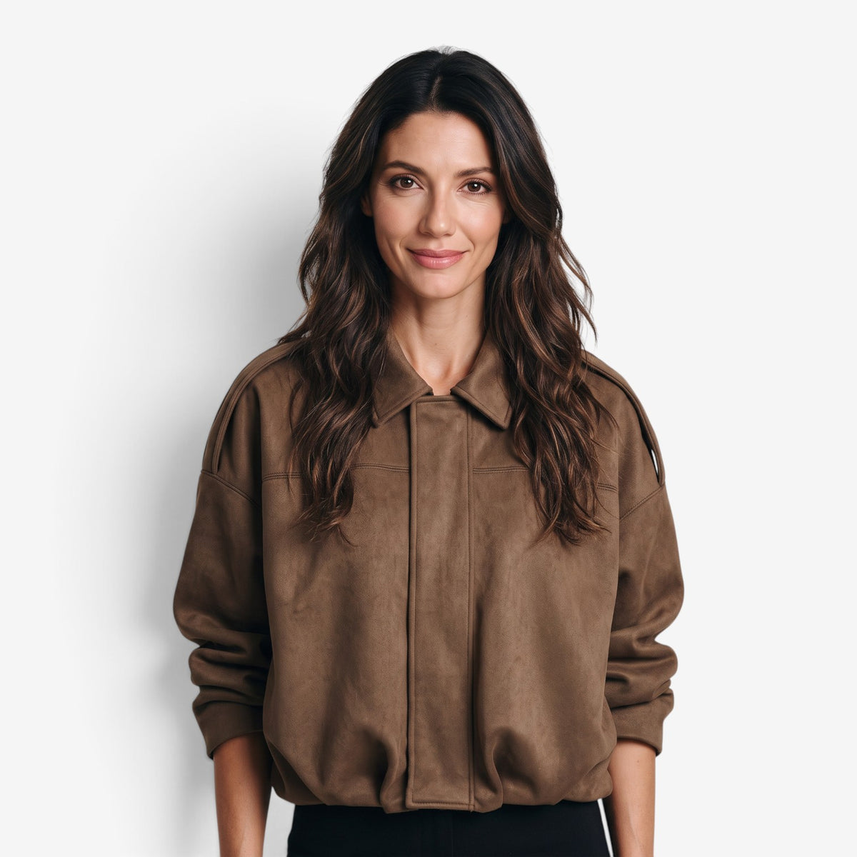 Chaqueta de Ante Holgada para Mujer