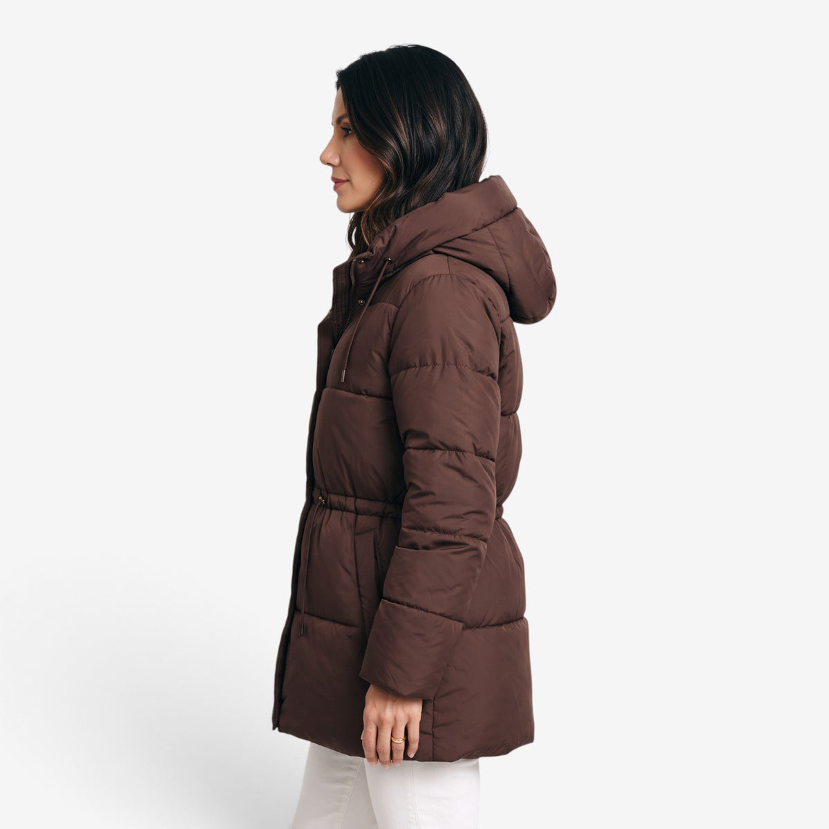 Abrigo Acolchado con Capucha para Mujer