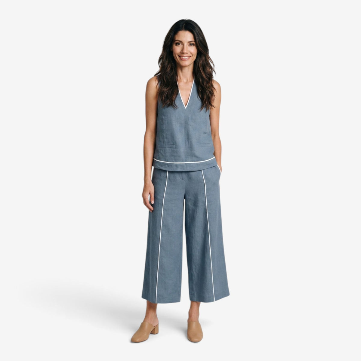 Conjunto Capri con Top sin Mangas para Mujer