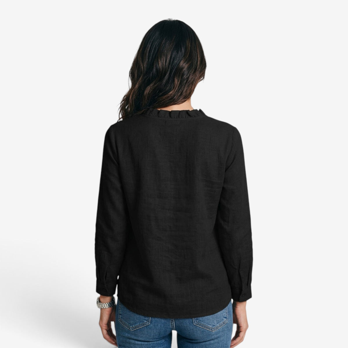 Blusa con Volantes y Manga Larga para Mujer