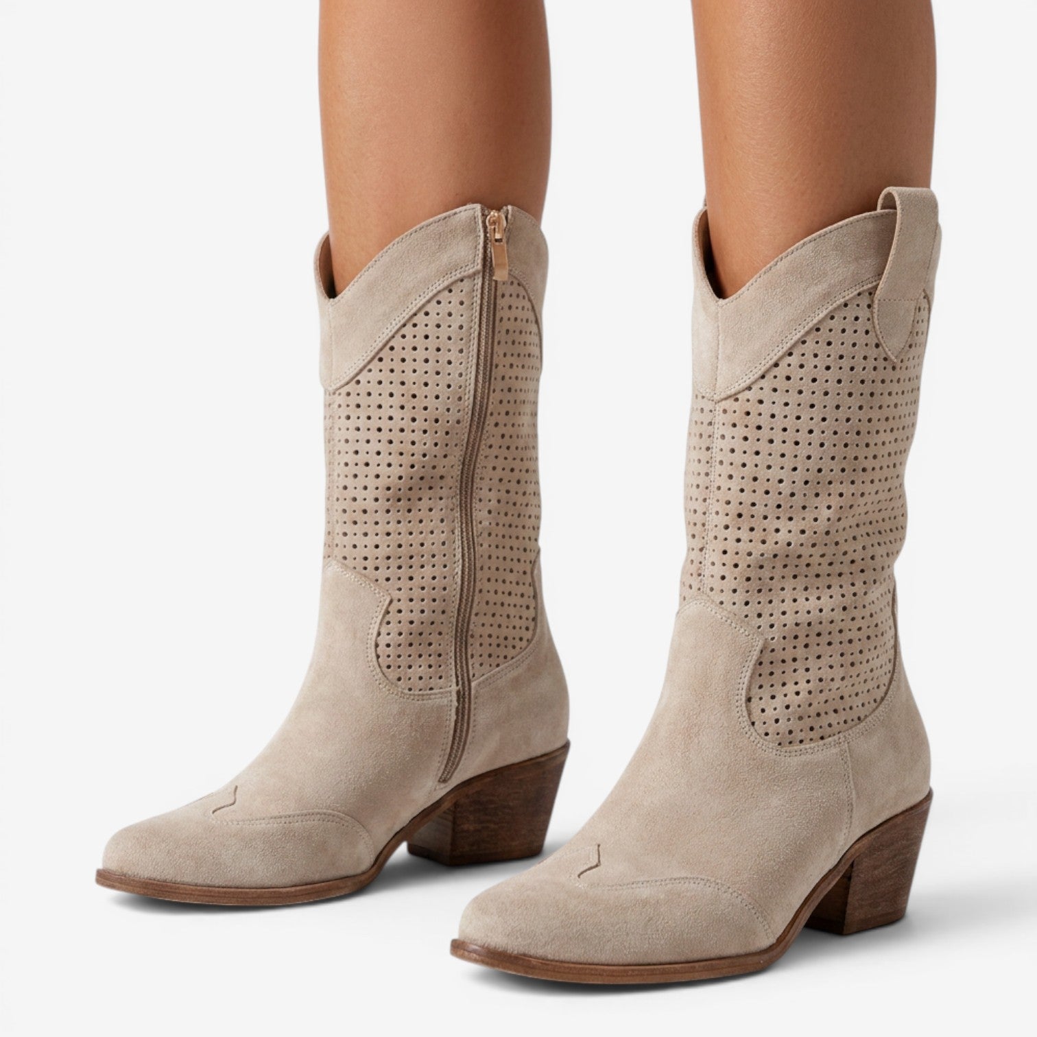 Botines de Ante con Tacón Medio