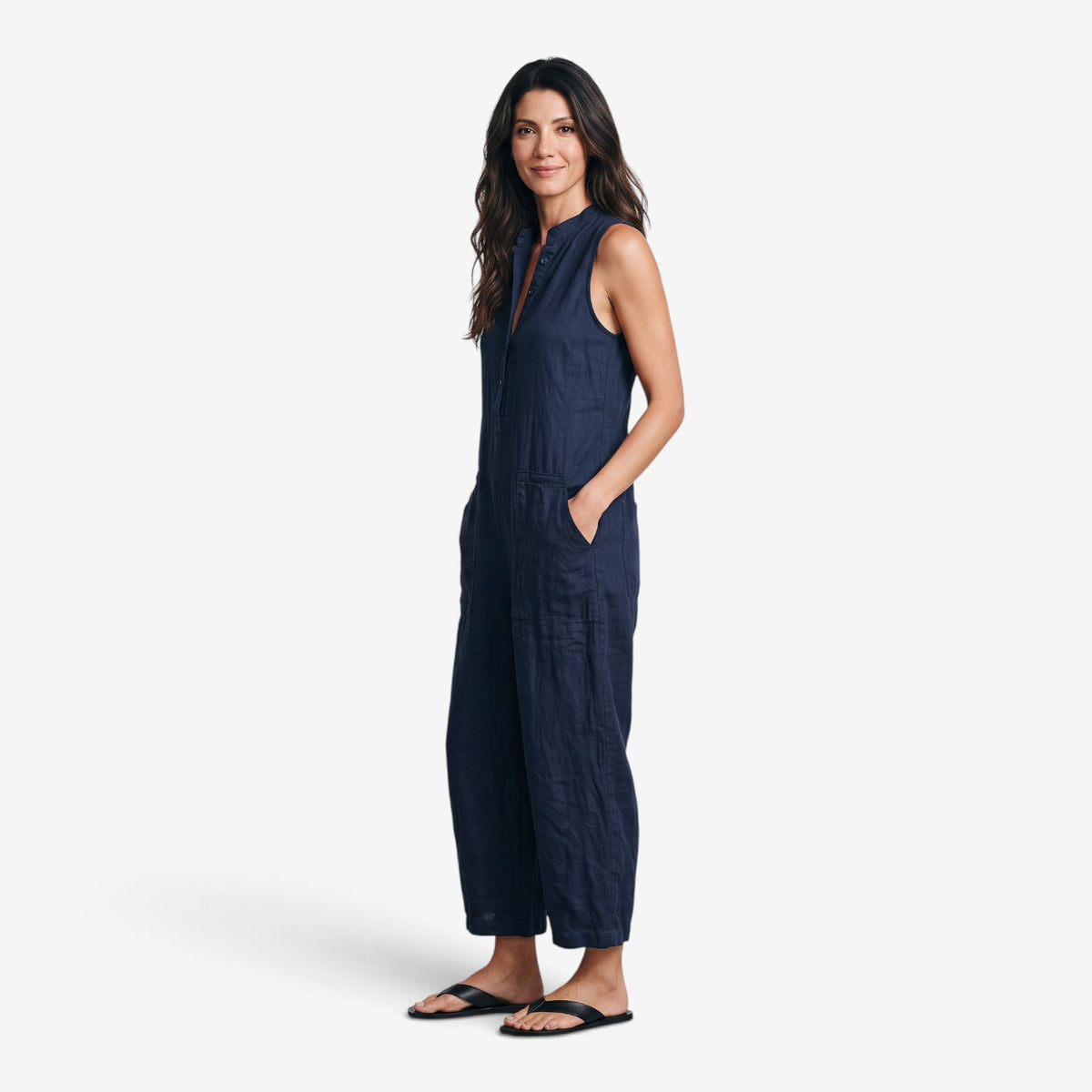 Mono Largo de Lino sin Mangas para Mujer