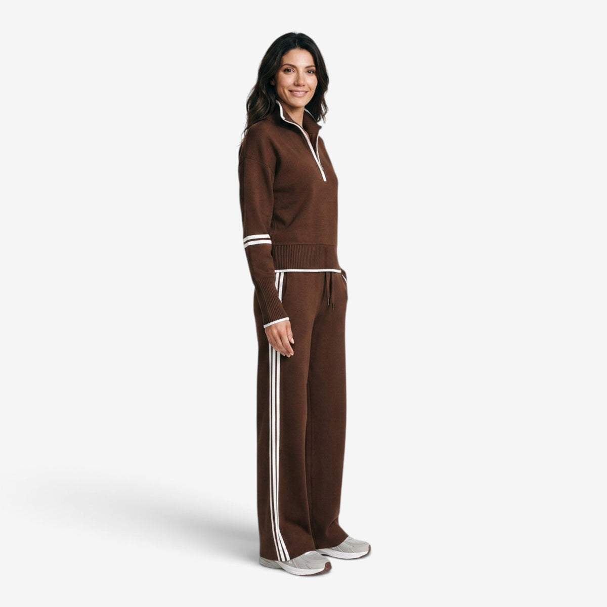 Conjunto Casual con Media Cremallera para Mujer