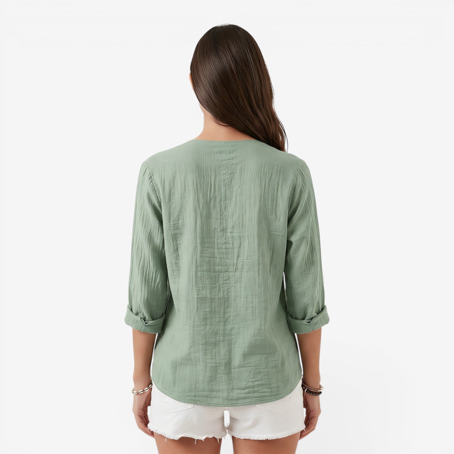 Camiseta de Manga Larga con Cuello V