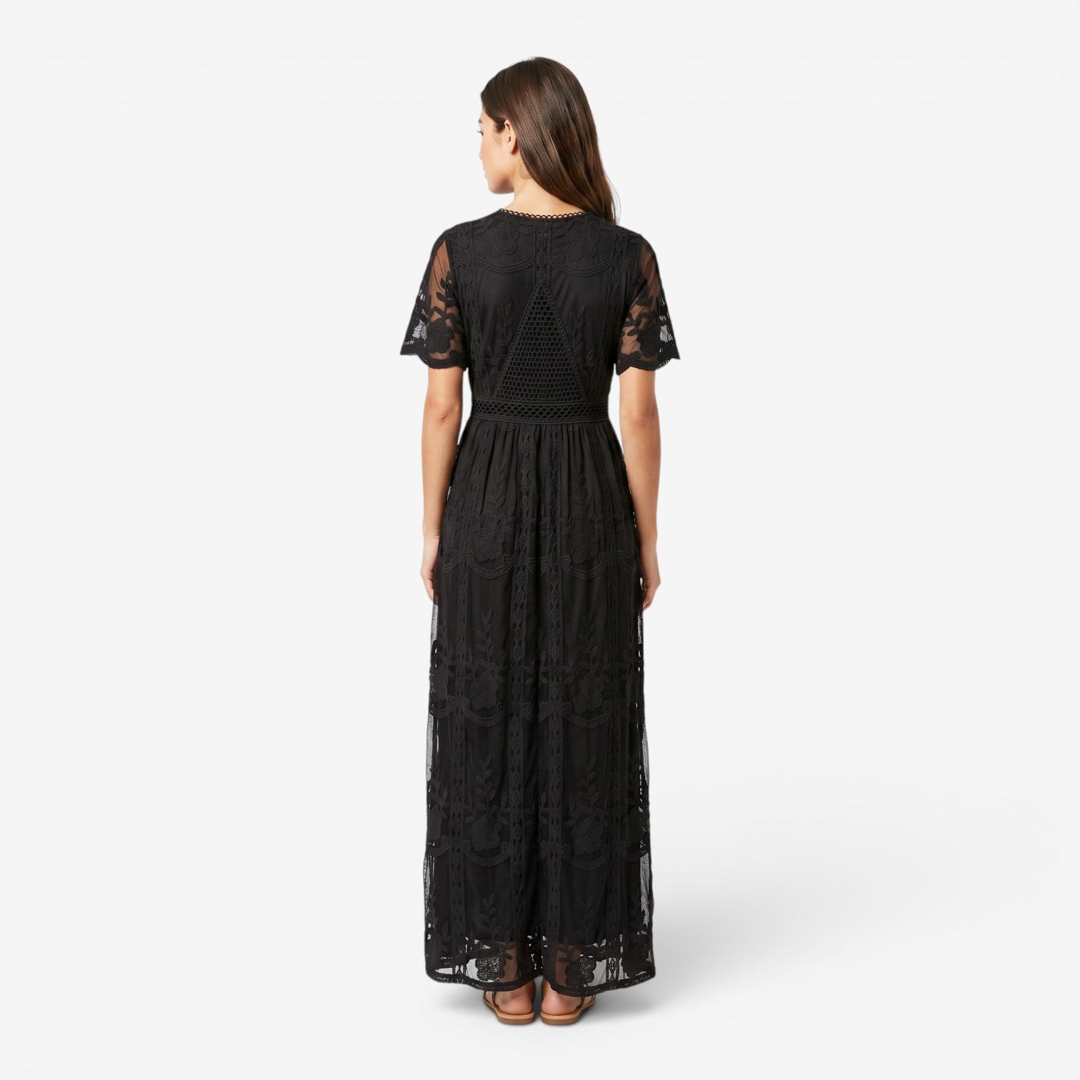 Vestido de Chifón con Encaje