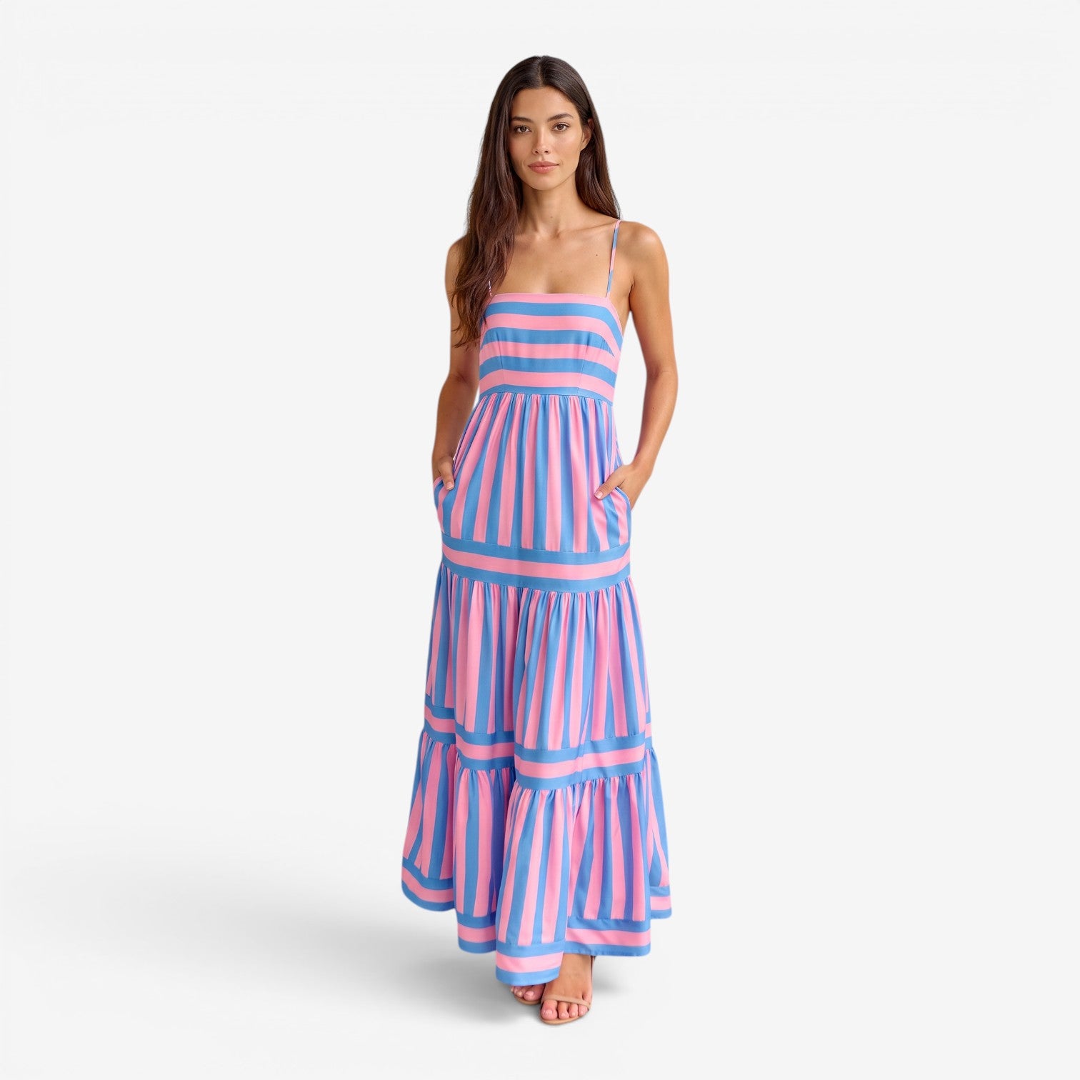 Vestido de Playa con Tirantes y Bolsillos