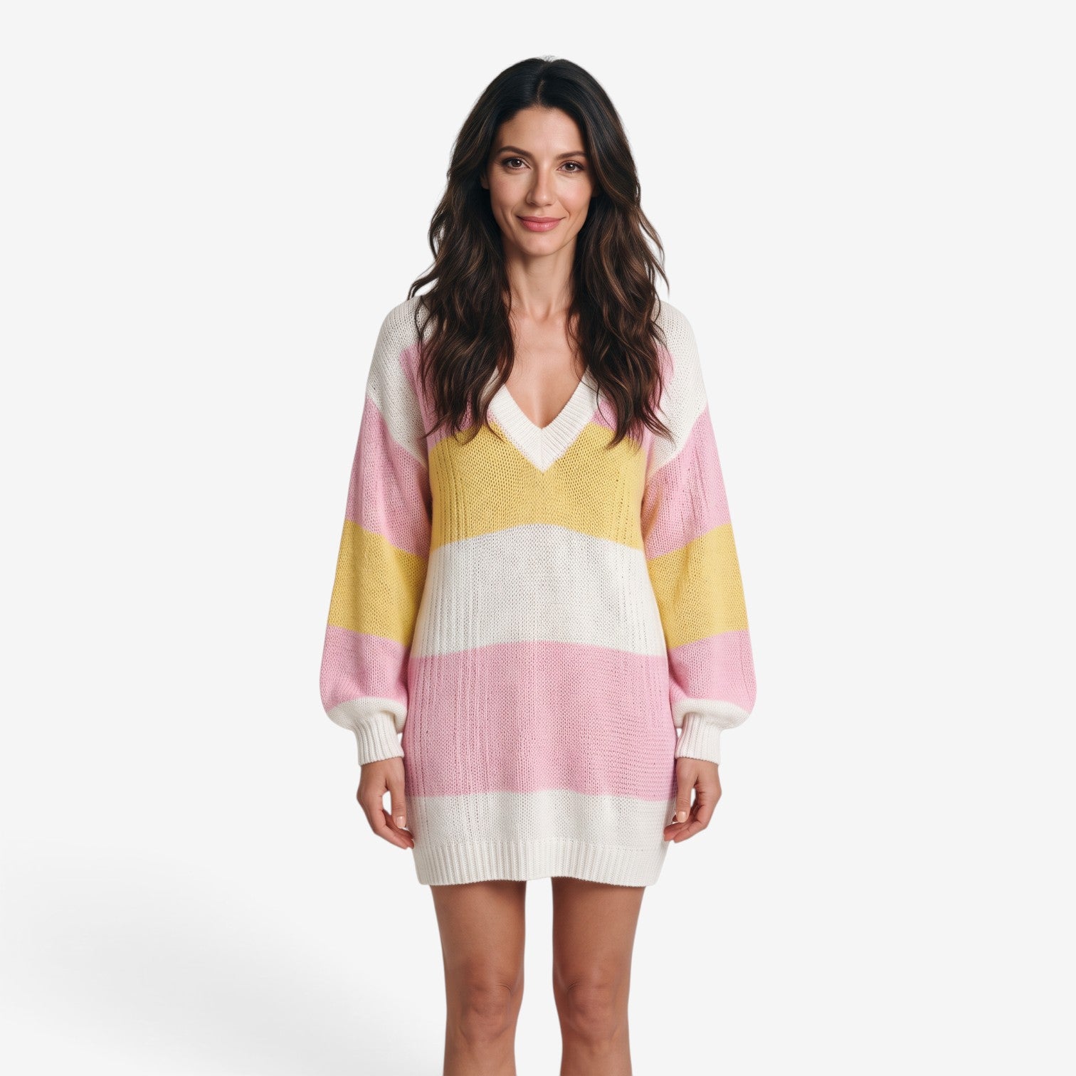 Vestido Jersey de Punto a Rayas para Mujer