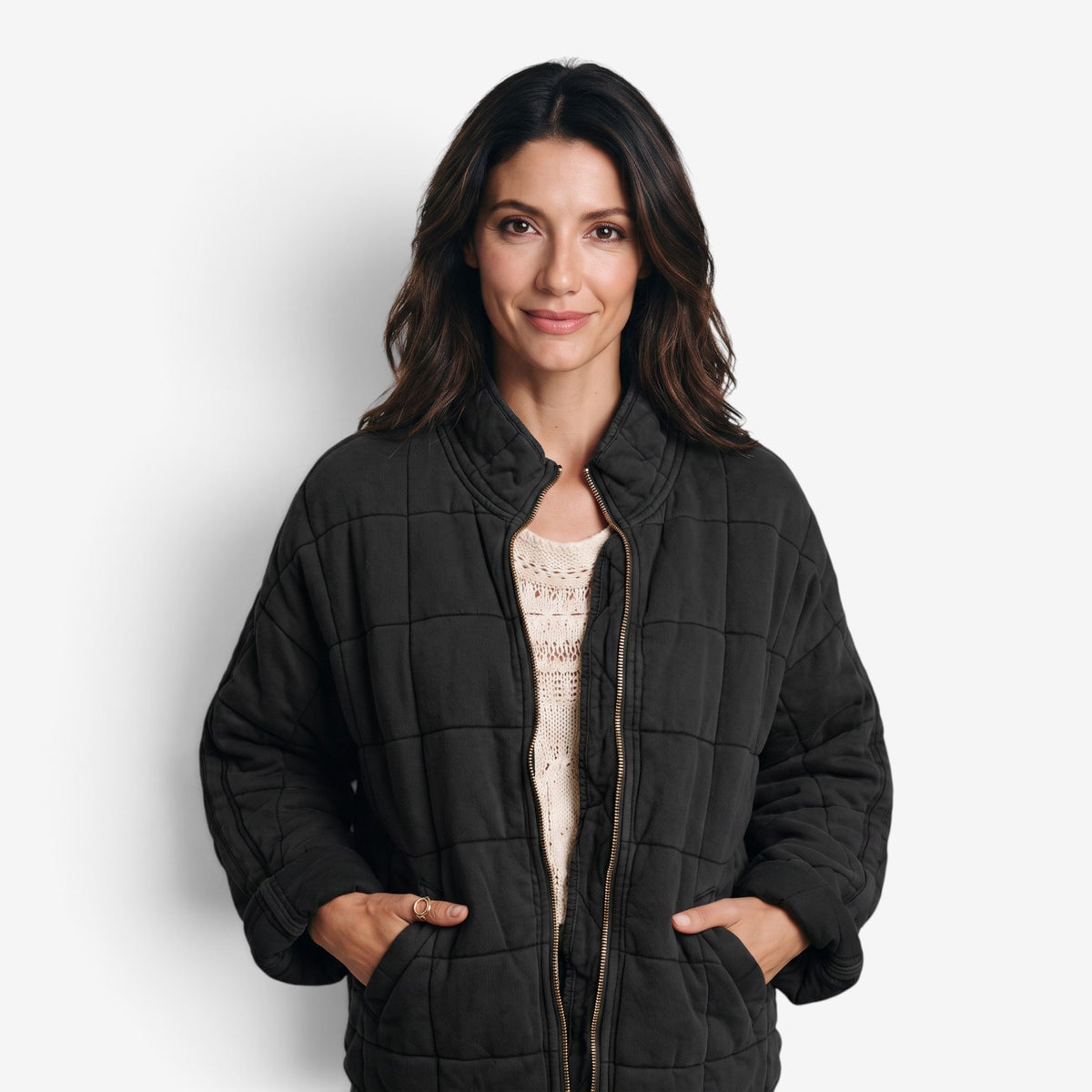 Chaqueta Acolchada con Cremallera para Mujer
