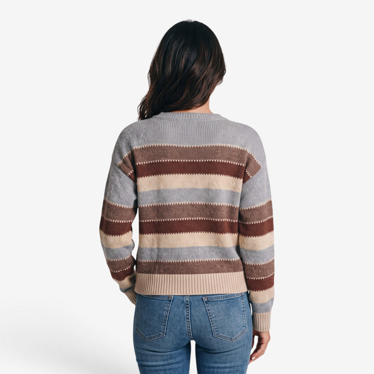Jersey de Rayas con Cuello Redondo
