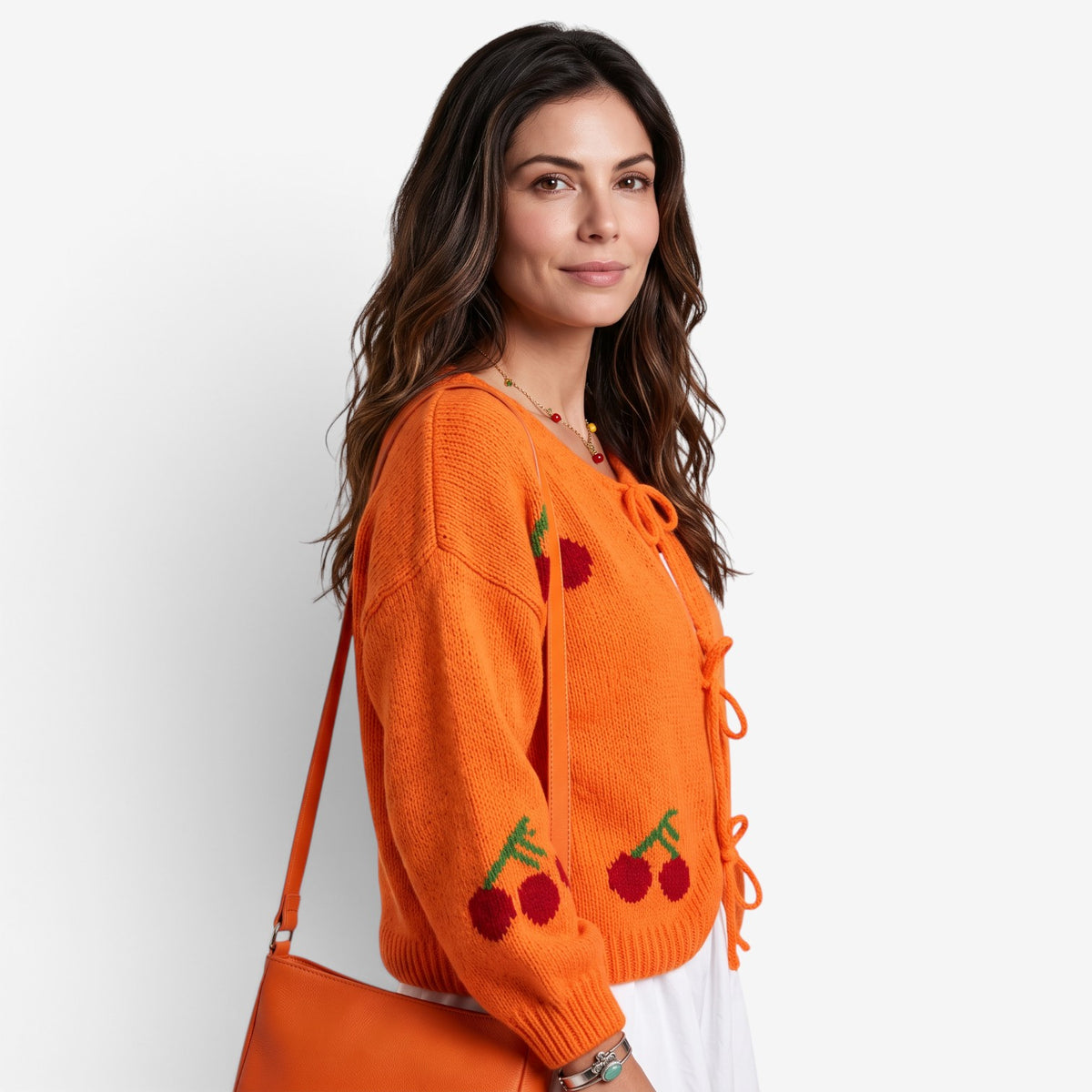 Cárdigan de Punto con Cerezas para Mujer