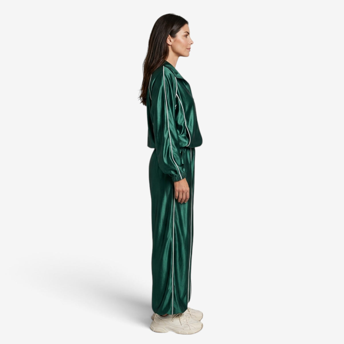 Conjunto Deportivo Satinado con Ribetes para Mujer