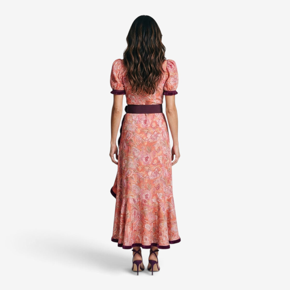 Vestido Largo Cruzado con Volantes para Mujer