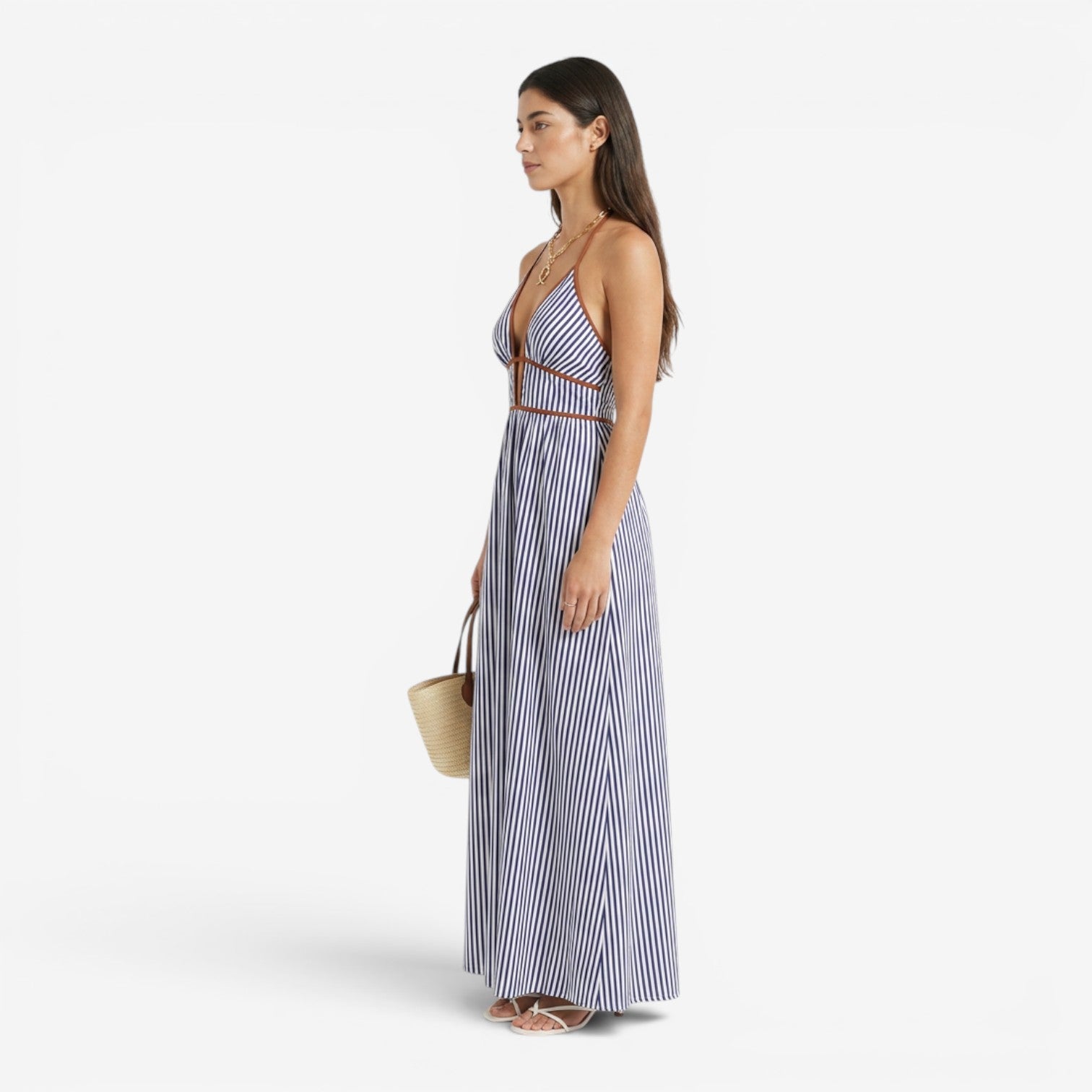 Vestido Asimétrico Halter Elegante