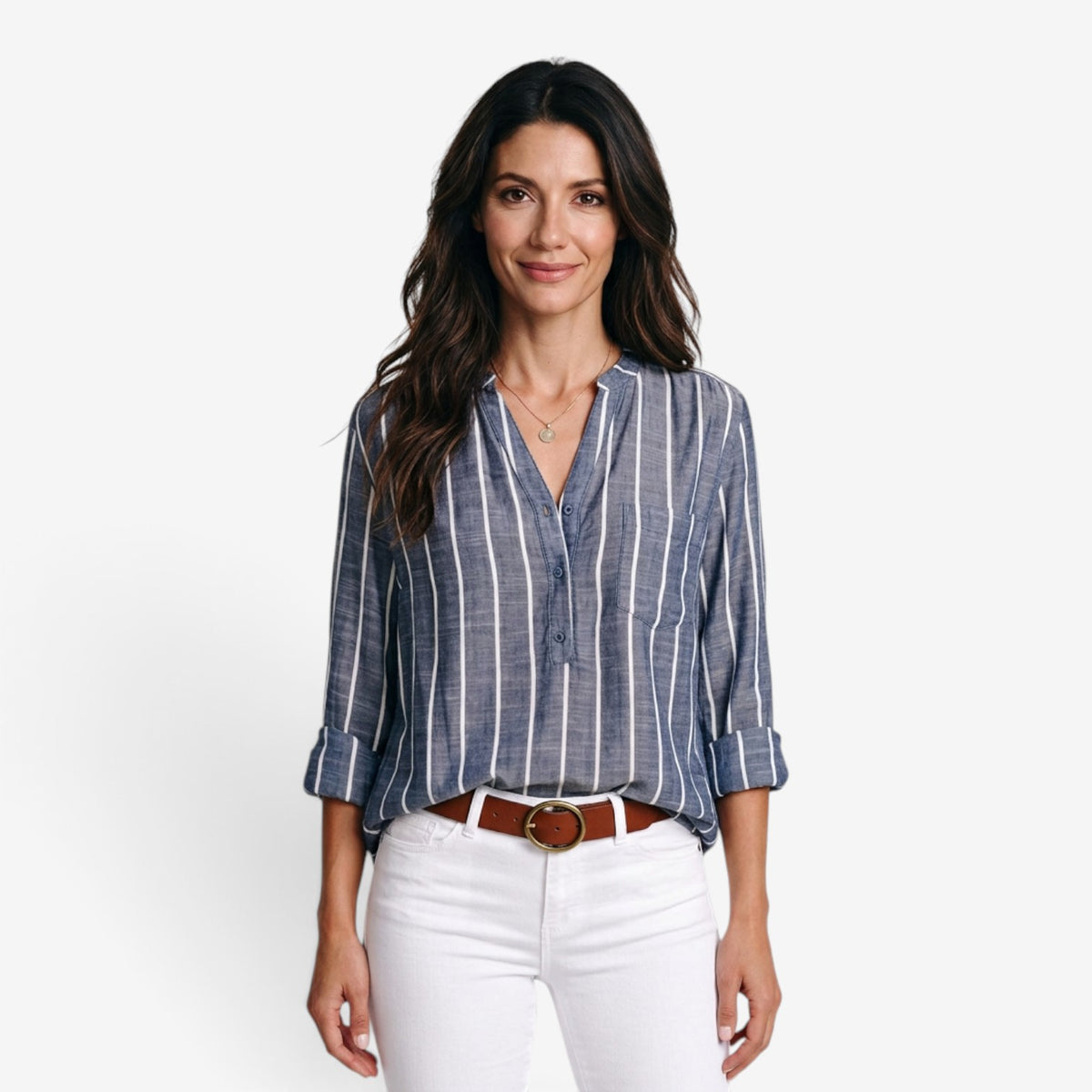 Camisa de Rayas Verticales para Mujer