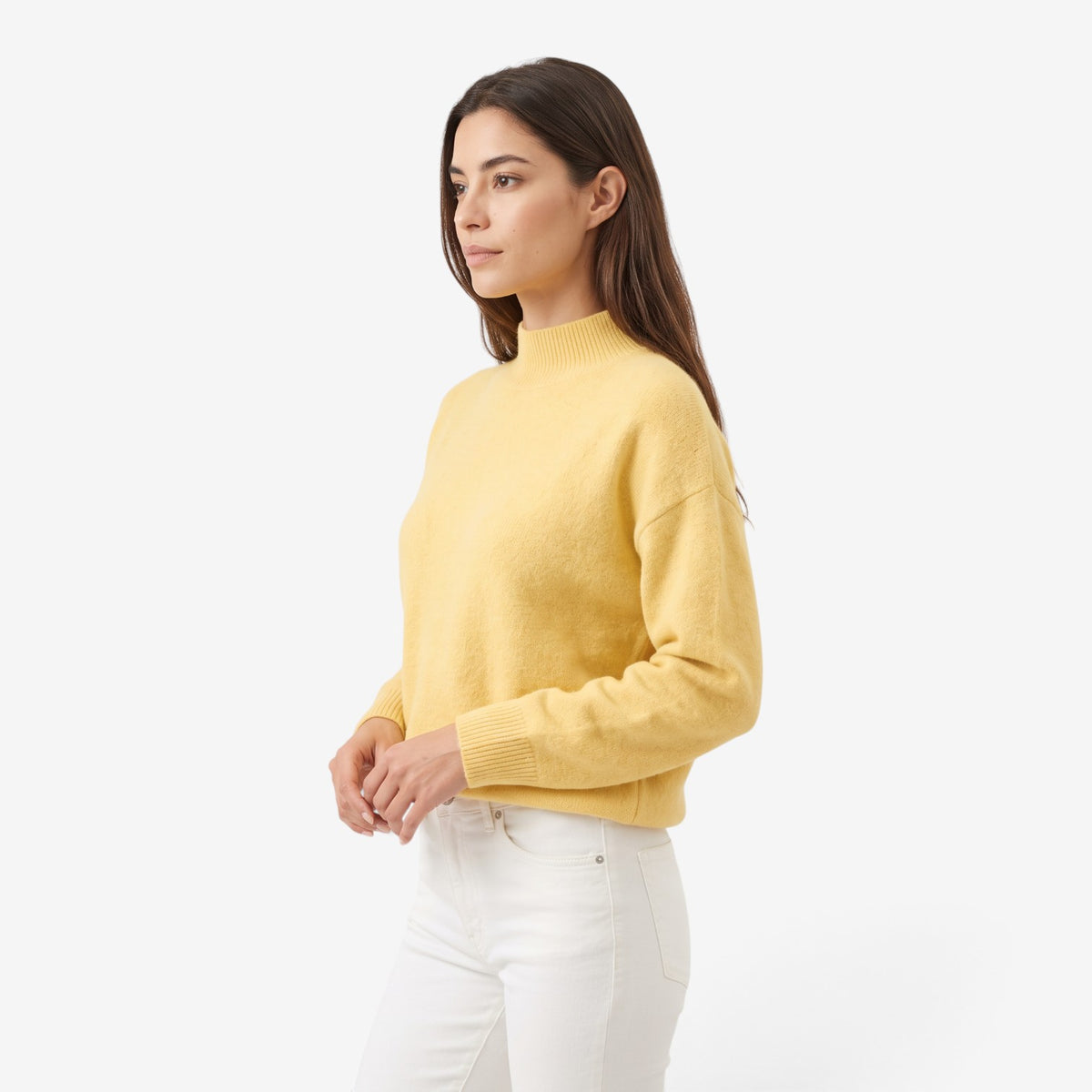 Jersey de Punto Liso con Cuello Alto para Mujer