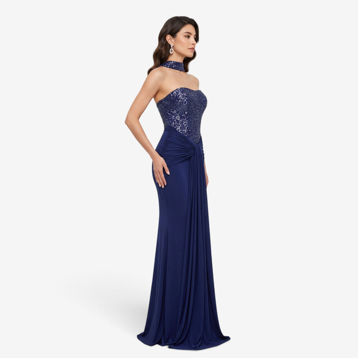 Vestido de Fiesta Sirena con Lentejuelas para Mujer