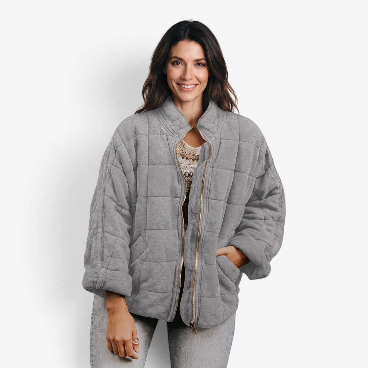 Chaqueta Acolchada con Cremallera para Mujer
