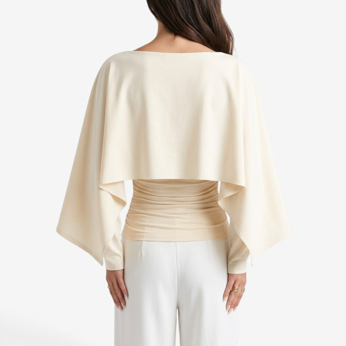 Top con Capa Asimétrica y Manga Larga para Mujer