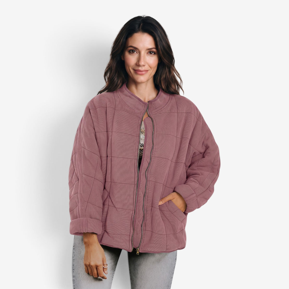 Chaqueta Acolchada con Cremallera para Mujer
