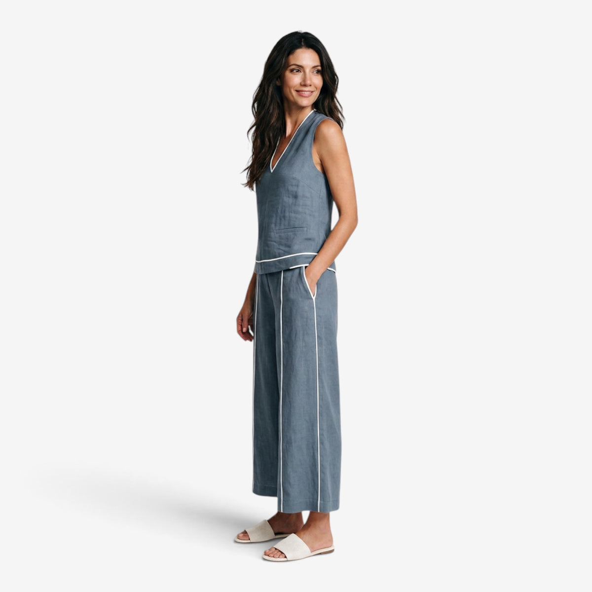 Conjunto Capri con Top sin Mangas para Mujer