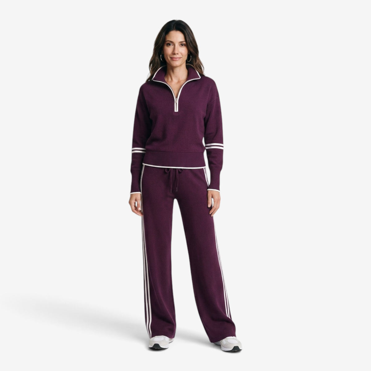 Conjunto Casual con Media Cremallera para Mujer