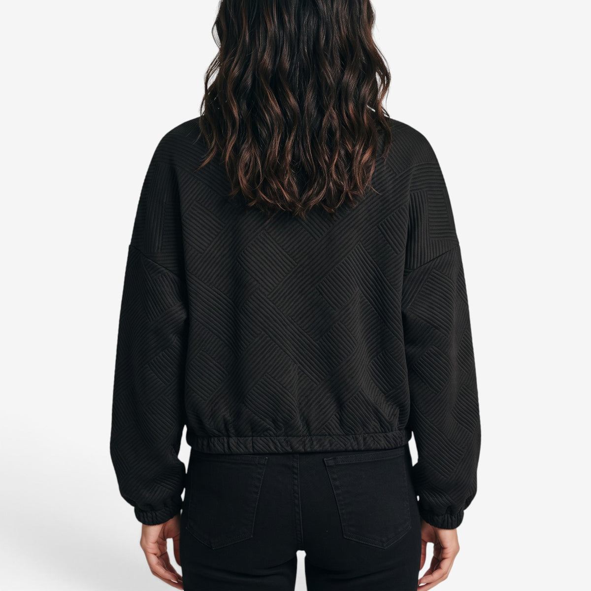 Chaqueta Texturizada con Cuello Alto para Mujer