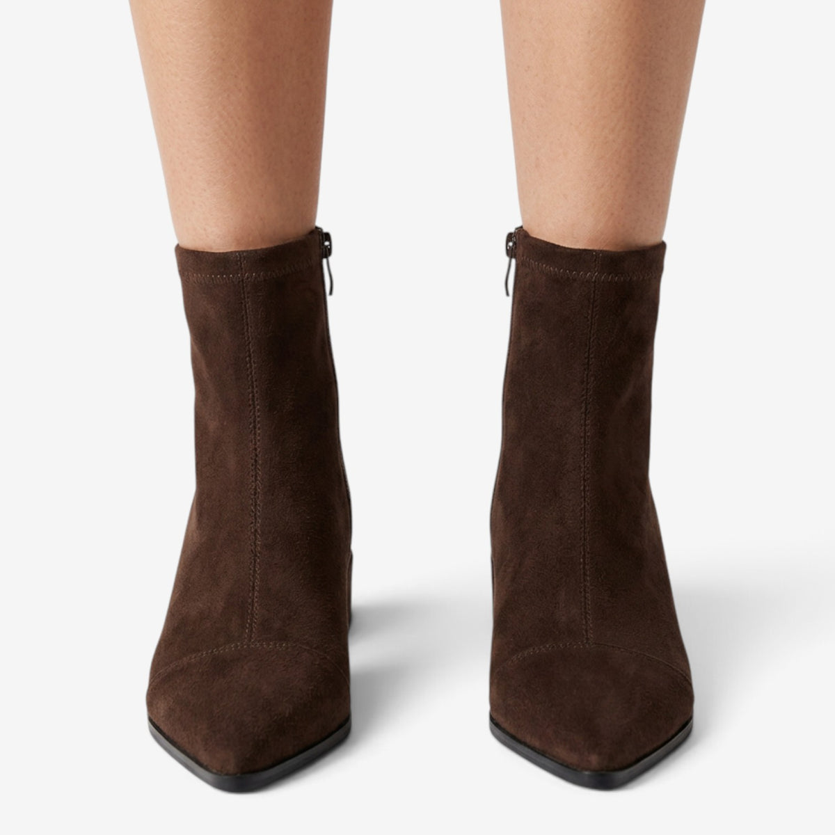 Botines de Ante con Punta Fina para Mujer