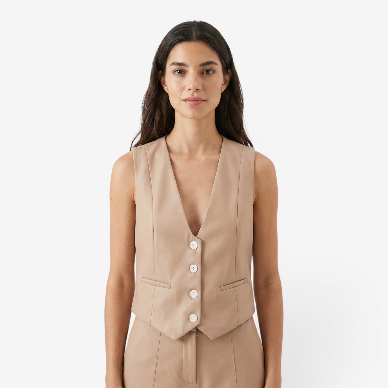 Chaleco Holgado con Botones para Mujer