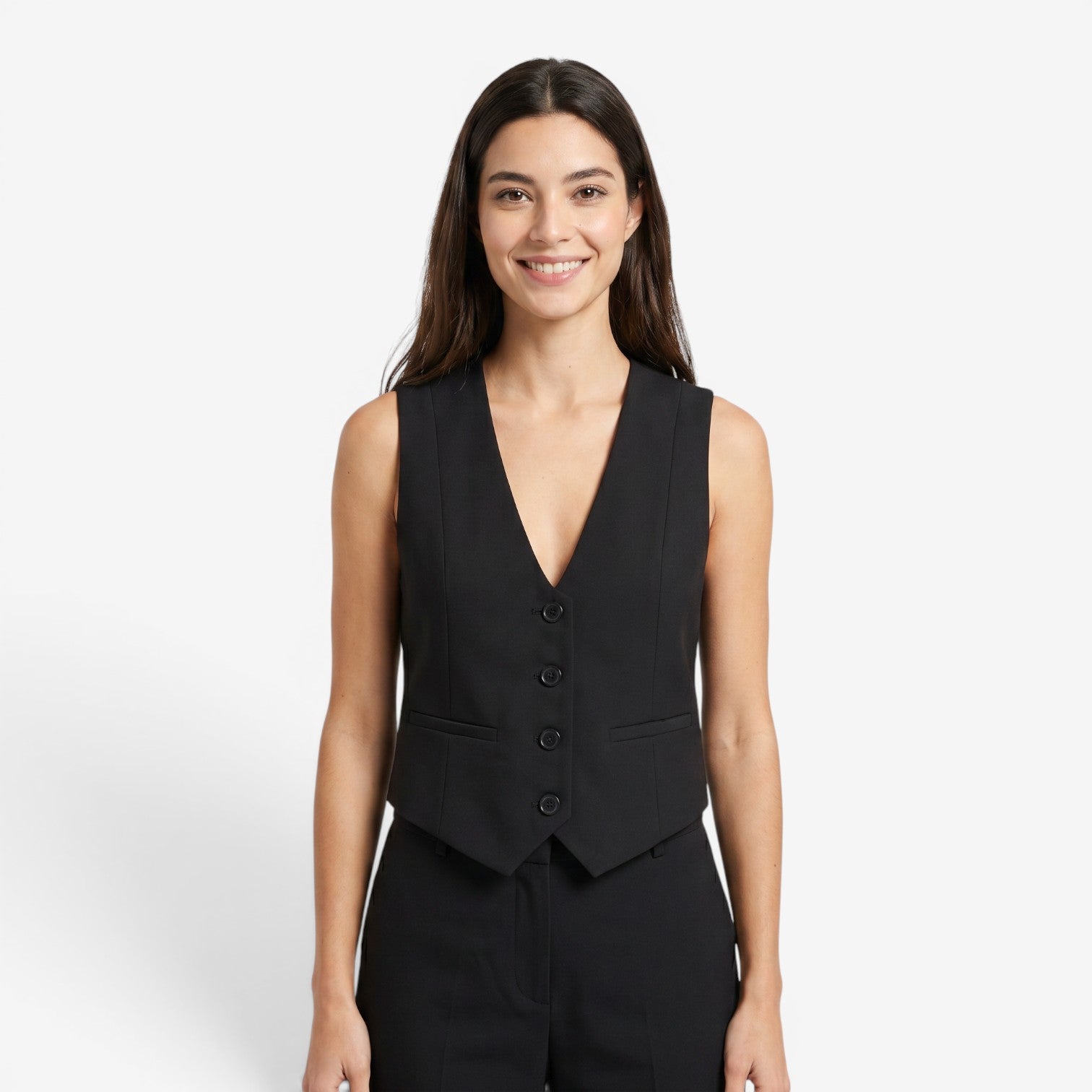 Chaleco Holgado con Botones para Mujer