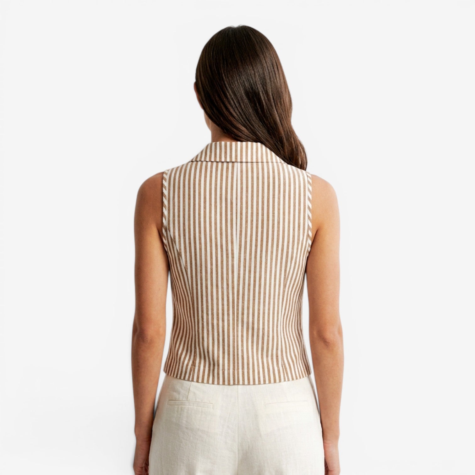Blusa de Rayas con Bajo Asimétrico para Mujer