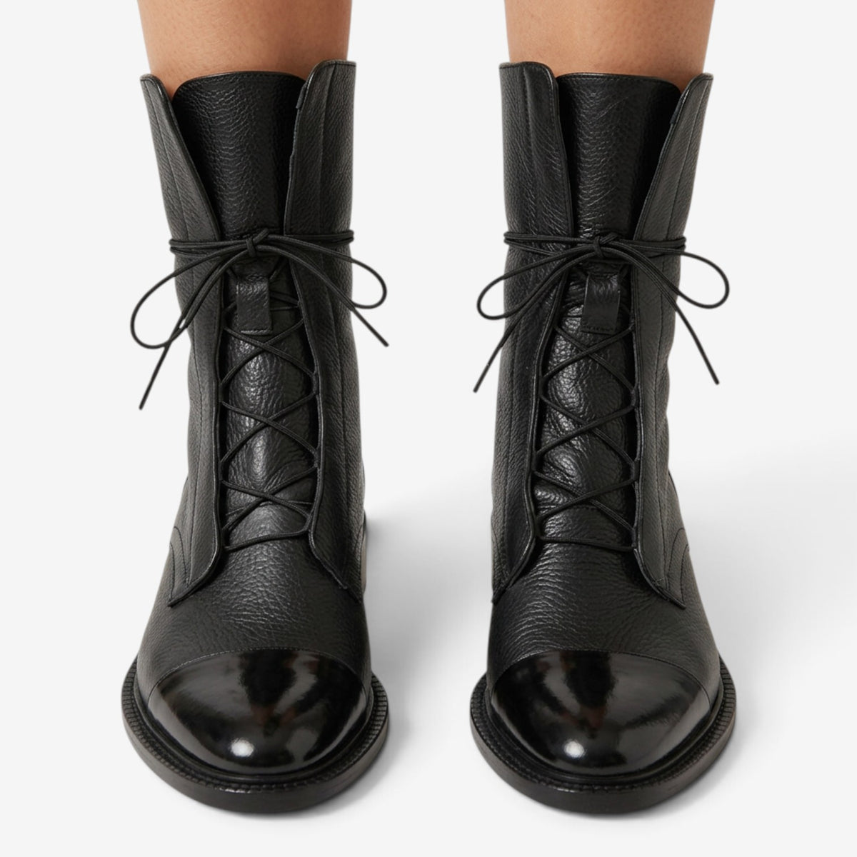 Botines Biker con Cordones para Mujer